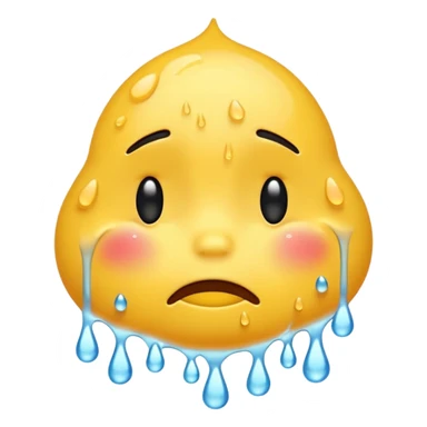 embarrased yellow emoji sqeezing eyes shut with sweat coming down the face sticker