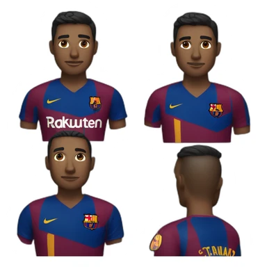 A man wearing a Barcelona shirt sticker