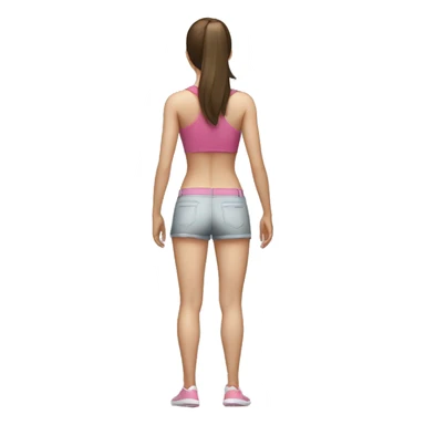 Back muscles woman pale brunette standing backwards, one person  sticker