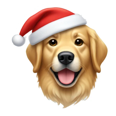 golden retriever wearing a santa hat sticker