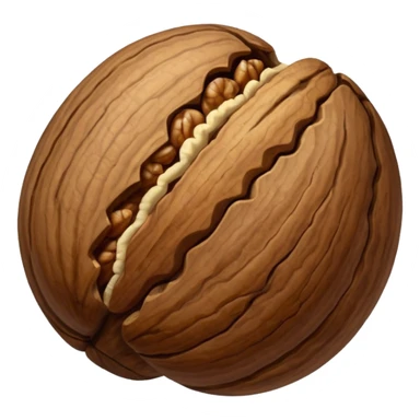 a whole walnut. closed. NOT OPEN! NO FACE! sticker