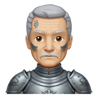 elderly tattooed knight sticker