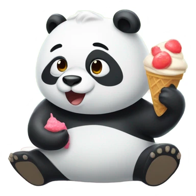 Panda comiendo helado en un estadio  sticker