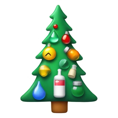 Xmas tree with medications and thermomètre  sticker