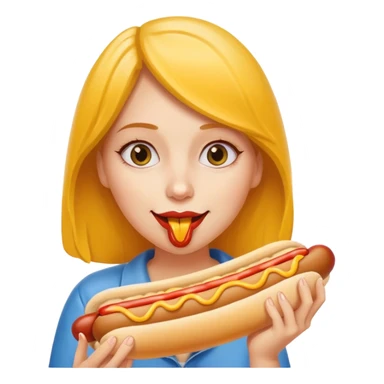 hotdog eating woman sticker