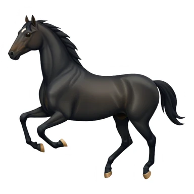 black horse chasing a running man, in realistic simple image style sticker