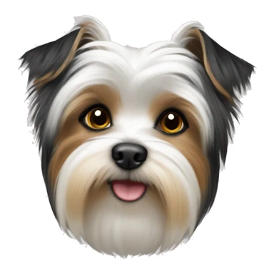 yorkie parti white black sticker