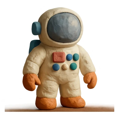 claymation style astronaut sticker