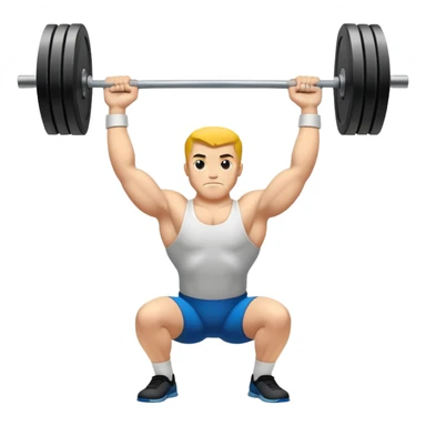 Emblem symbolizing weightlifting, featuring a barbell with heavy weights on either side, lifted above a strong, determined figure. The design conveys strength, focus, and the precision required in the sport. The barbell is centered, with a dynamic, bold style to emphasize power and athleticism.  sticker