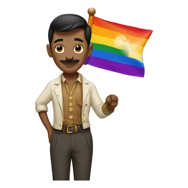 Walt Disney with an lgbt flag sticker