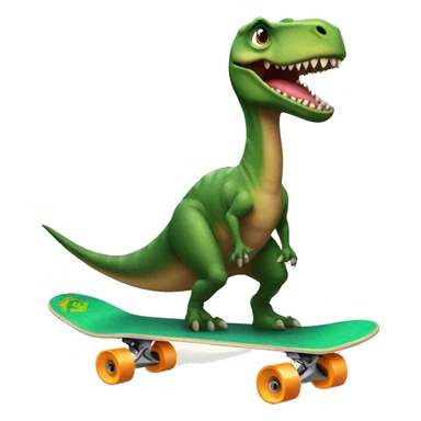 Dinosaur on a skateboard with a cape sticker