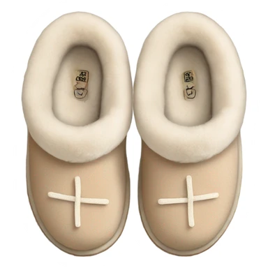 pastel beige cute ugg slippers sticker