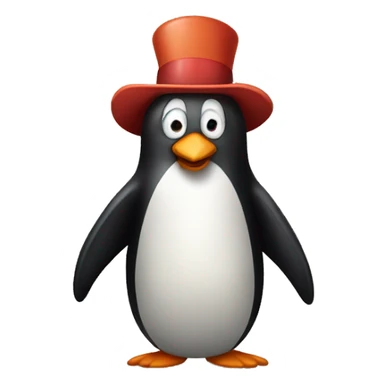 Pingüino enfadado con cara de payaso sticker