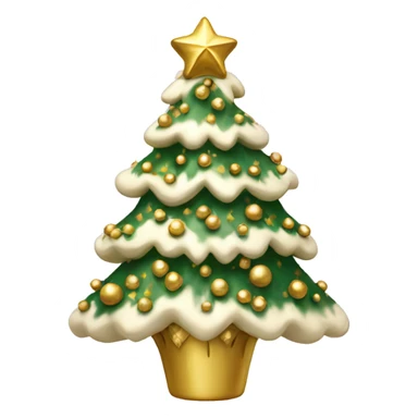 vanilla  Christmas tree with white and gold decorations sticker