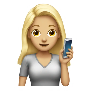 blonde girl with cellphone sticker