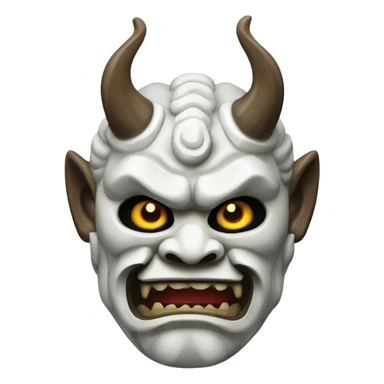 marble japanese oni mask sticker