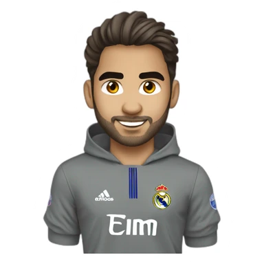 Bebe rubio con el pelo rapado y ojos grises real madrid  sticker