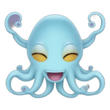 Cute kraken cute face eyes closed making yoga sticker
