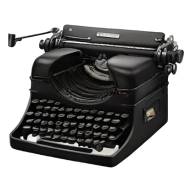 black vintage typewriter  sticker