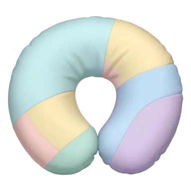 Travel neck pillow with subtle soft colors, not bright sticker