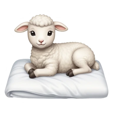 Little lamb lying on bed  sticker
