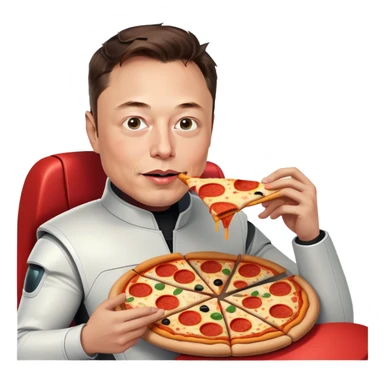 ELON MUSK EATING PIZZA IN A TESLA sticker
