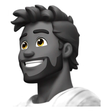 Giga Chad smiling black and white musculation meme a little from profile sticker