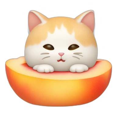 peach rice cake mochi cat sticker