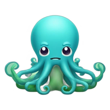 cute kraken cute face doing yoga sticker