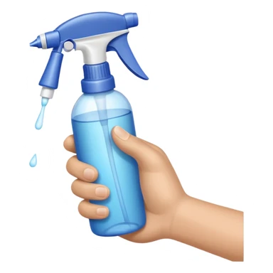 a hand using a spray bottle sticker