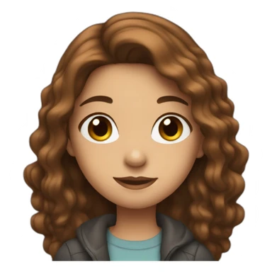 a girl with brown hair loving music sticker