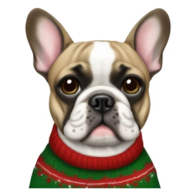 french bulldog in a christmas sweater sticker