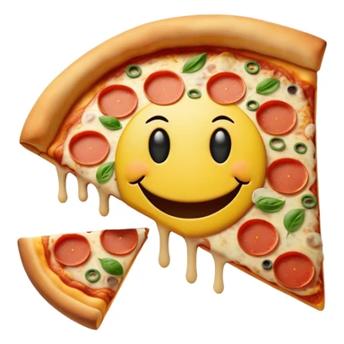 Smiley face with pizza eyes  sticker