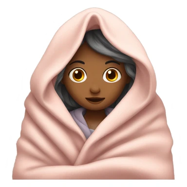 Cozy girl under blanket sticker