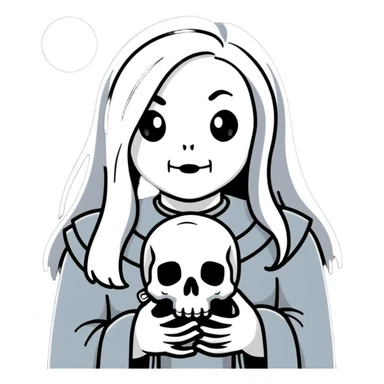 black and white ghost like Phoebe Bridgers Punisher album sticker
