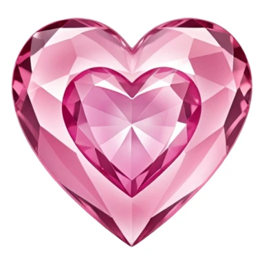crystal clear diamond heart with one mini pink heart inside of it  sticker