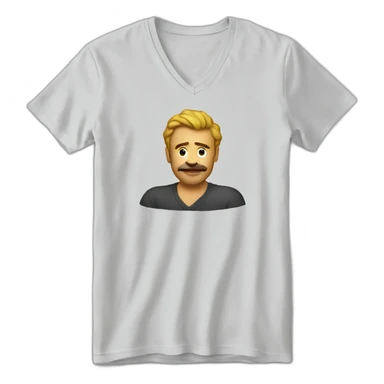 man v neck t shirt sticker