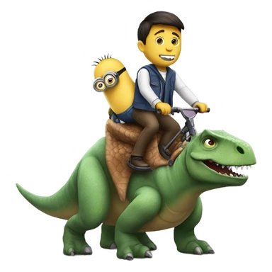 a minion riding a dinosaur  sticker