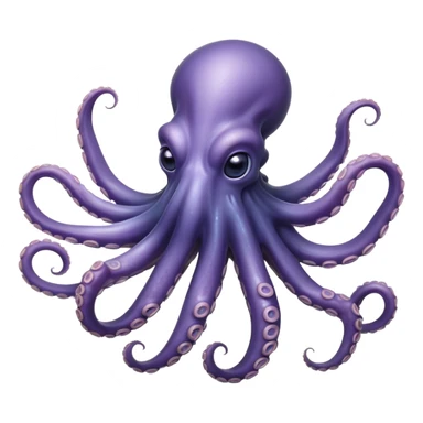 Cinematic Noble Octopus Portrait Emoji, Poised and enigmatic, with a fluid, amorphous body of iridescent, softly tinted skin and eight gracefully undulating arms adorned with delicate suckers, deep, observant eyes reflecting the mysteries of the deep, Simplified yet sharp and sophisticated features, highly detailed, glowing with a soft, oceanic luminescence, high shine, intelligent and mysterious, stylized with an air of deep-sea elegance, focused and fluid, soft glowing outline, capturing the essence of a watchful marine guardian that appears ready to drift out of the screen with effortless authority! sticker