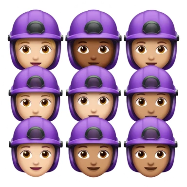 Purple goo emoji face army sticker