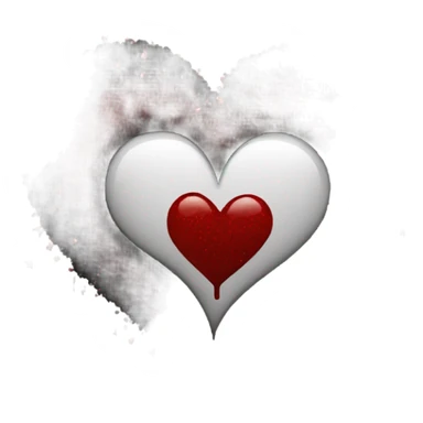 Black heart with blood red sparkles around it sticker