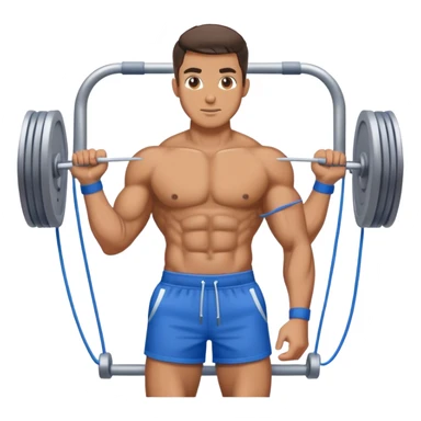 fit man with blue shorts using cable-machine sticker