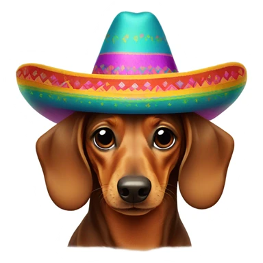 Brown Dachshund sombrero sticker