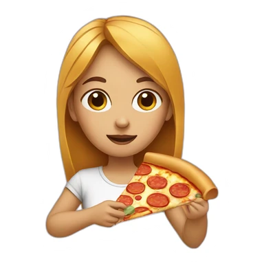 girl eat pizza sticker