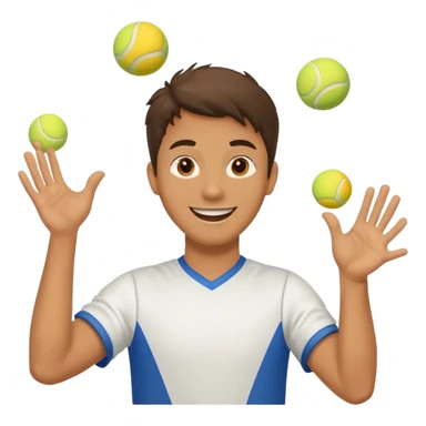 The juggler is tossing two tennis balls sticker