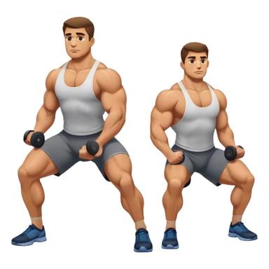 buff man weighted lunges sticker