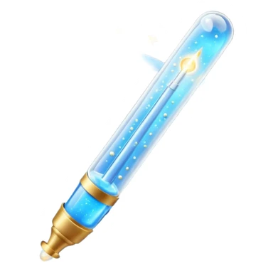 Slim blue Differin Gel tube with white cap and golden glow around the “GEL” label. Floating in a soft blue aura with tiny glowing stars and clear orbs spiraling upward. Emits a focused beam of clarity magic, like a blemish-banishing spell sealed in a sleek, futuristic wand. sticker