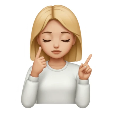 Girl with closed eyes pointing middle finger  sticker
