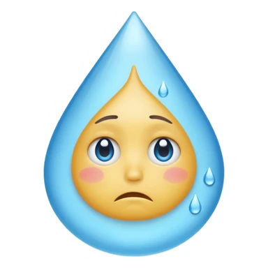 gota de agua con cara triste sticker