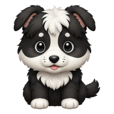 Black and white puppy sticker